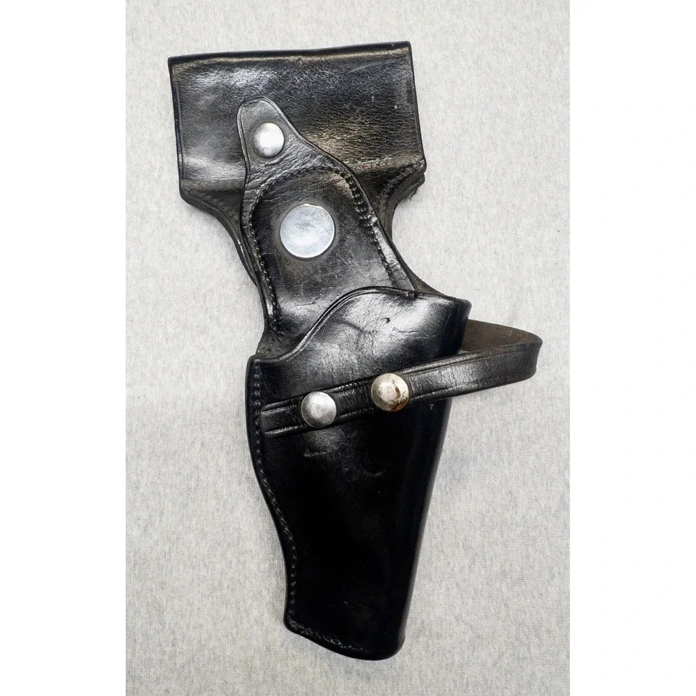 Vtg Safety Speed Black Leather Holster #41 Outdoors Utility Shooting Made In USA